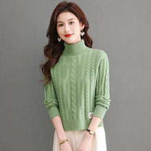轻时尚百搭高领毛衣女短款冬季加显瘦针织小个子内搭羊毛打底衫