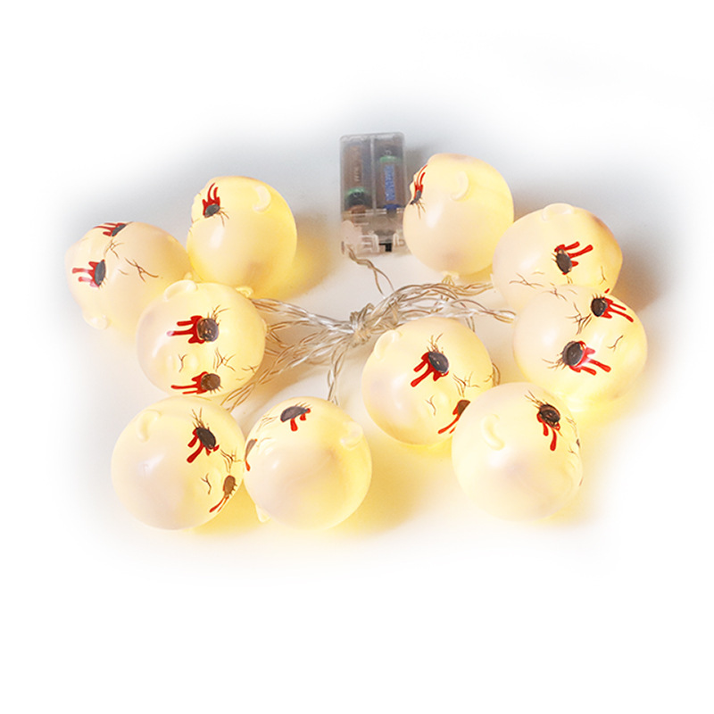 New LED Halloween Atmosphere Decoration Face USB String Remote Control Ghost Festival Night Light_voghion.com
