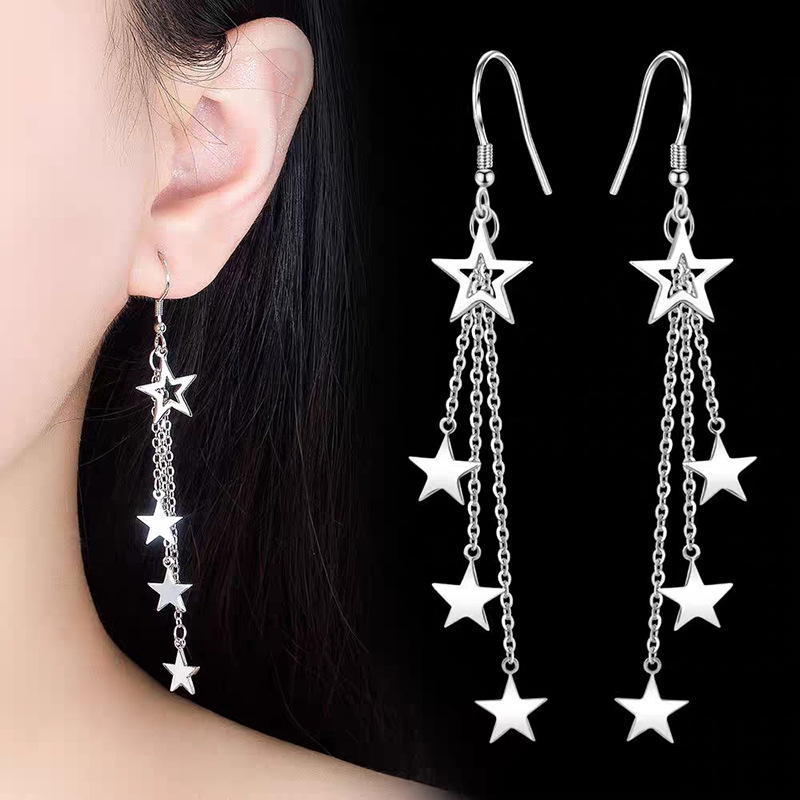 Universal elegant fashionable earrings with tassels, Korean style