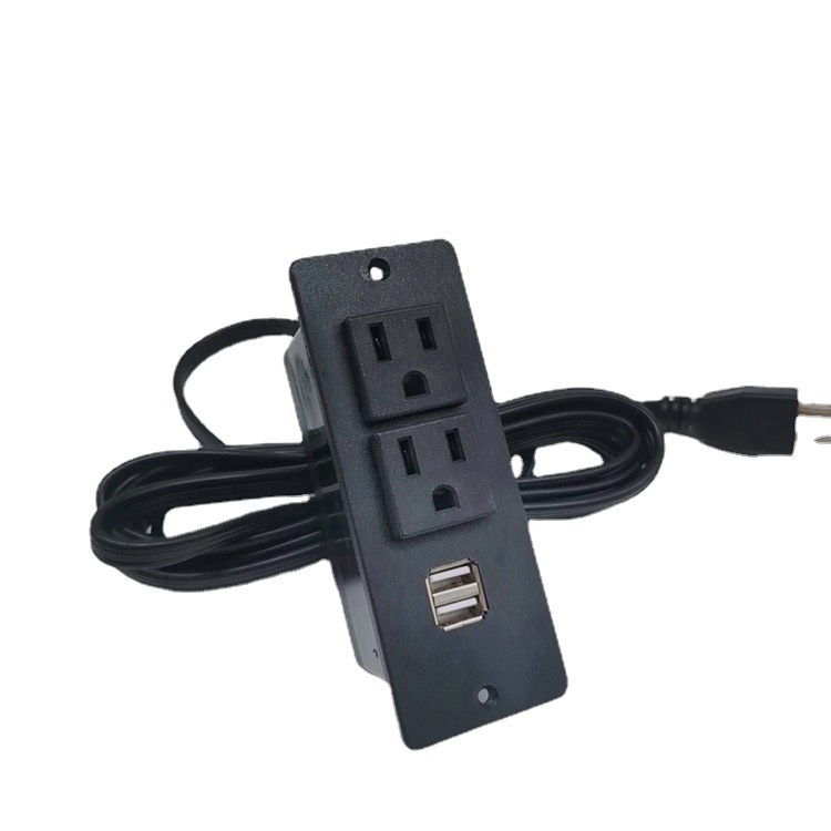 美规USB插座美标办公室嵌入式插座美式沙发排插电视柜床头柜排插