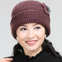 Ladys Wool Hat Children Autumn Winter Elderly Adding Fleece Thick Winter Grandmas Hat Warm Mom Adult Hat Five