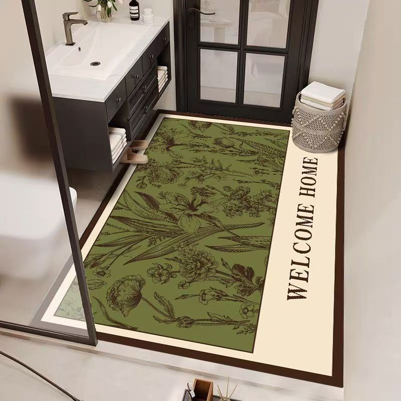 French-Style Light Luxury Shower Room Diatomaceous Earth Floor Mat, Bathroom Water-Absorbent, Non-Slip, Dirt-Resistant Full-Cover Foot Mat, Cross-Border Dropshipping