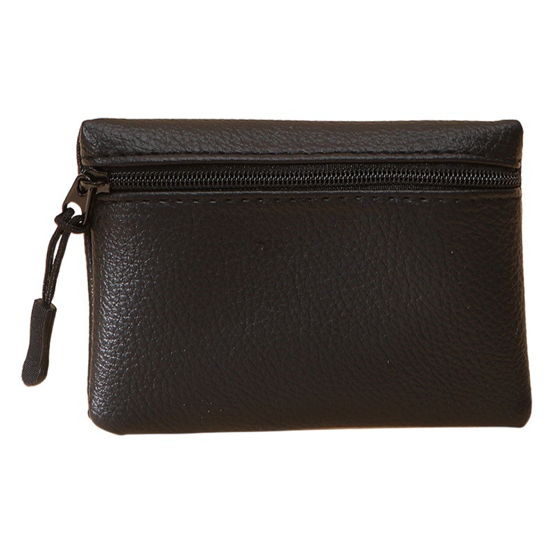 [in stock wholesale] 2024 new litchi zipper coin purse solid color PU soft leather ladies coin card bag