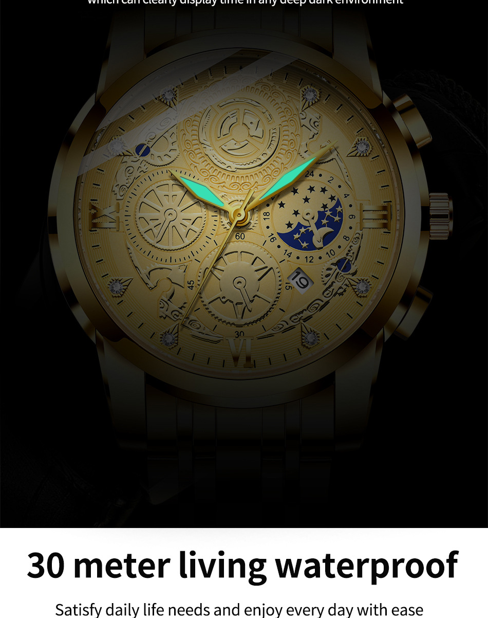 Montre quartz homme étanche design concept squelette épuré_voghion.com