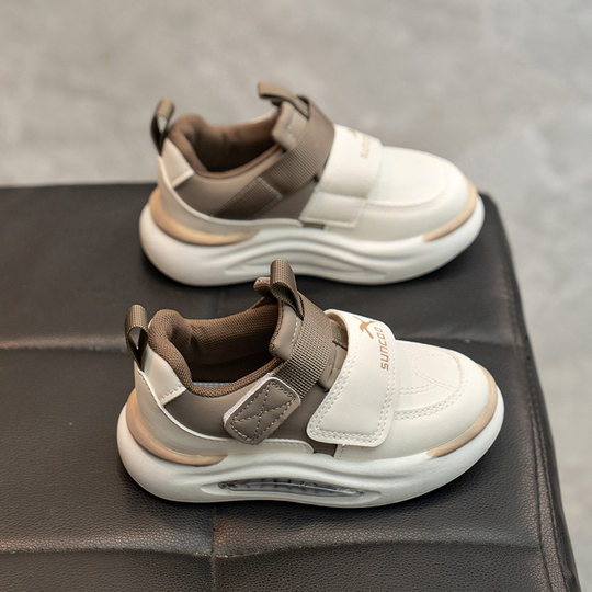 Children's sneaker leather 2024 Spring and Autumn new boys and girls toddler shoes boys' non-slip casual running shoes