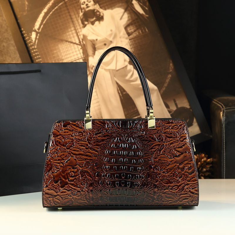 Bolso de mujer con estampado de cocodrilo 2025 nuevo temperamento de moda moda todo fósforo bolso casual mensajero de un solo hombro