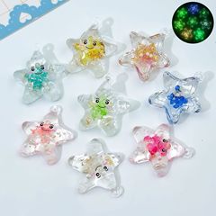 かわいい発光笑顔ヒトデ diy イヤリングネックレスペンダントキーホルダーペンダントアクセサリーアクリルジュエリーアクセサリー