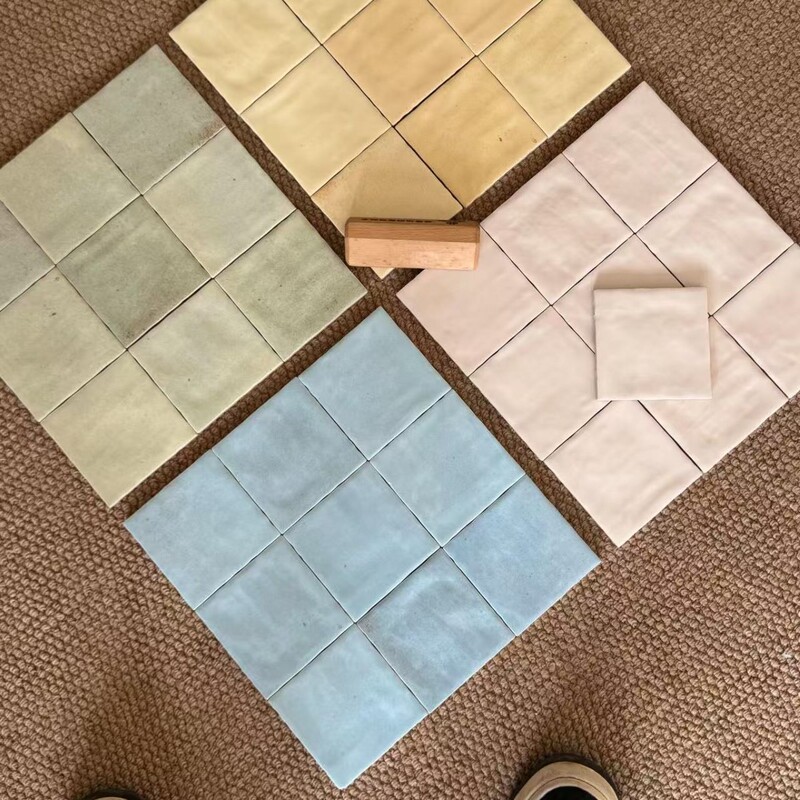 Gradient Handmade Tiles 100*100 Bathroom Bathroom Kitchen Blue and White Wall Tiles B&B Entrance Red and Green Background Wall