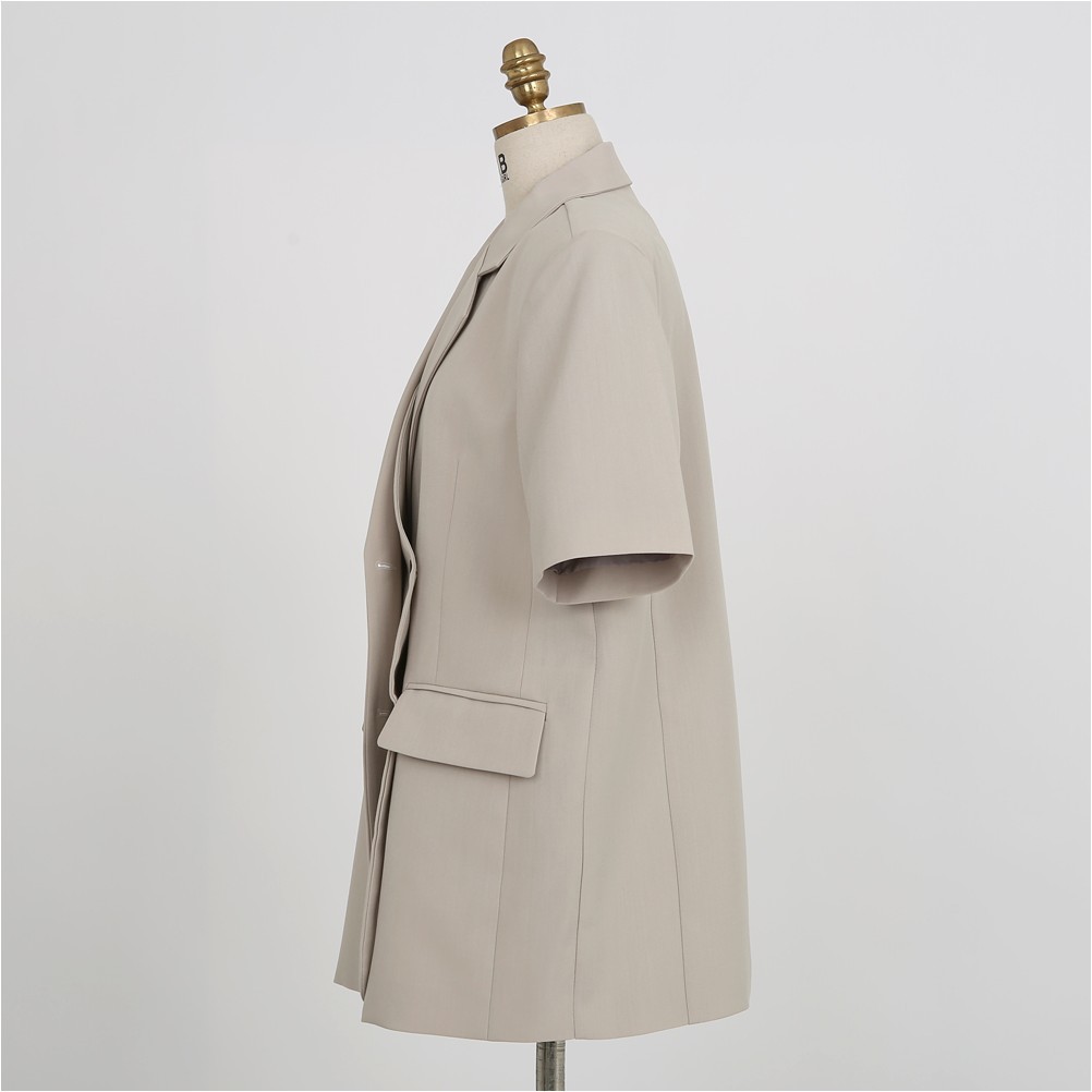 Korea Dongdaemun Women's Short -sleeved Small suit Korean version of alien double -ribs buckle Women Suit Jacket 3
