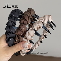 浪漫满天星缎面缠绕齿梳发箍简约时尚蓬松高颅顶显脸小头箍发箍