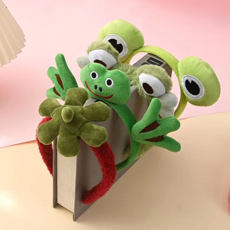 Felpa Rana diadema Otoño e Invierno Nuevo Oído banda de pelo lindo oso fresa cabeza accesorios al por mayor oso Internet celebridad diadema