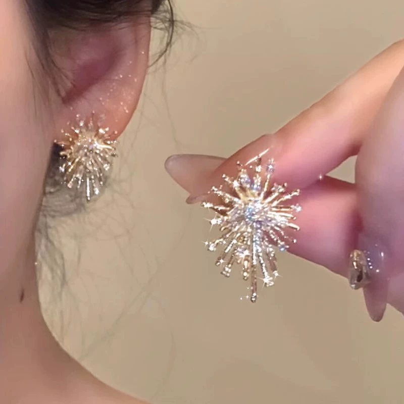 Серебряные серьги 925 проба, цветочные стили с жемчужиной и кристальными вставками, легкие
