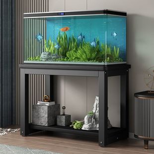 Fish Tank Rack Living Room Metal Shelf Iron Storage Rack Steel Wood Base Cabinet Storage Rack Fish Tank Table Base Underframe