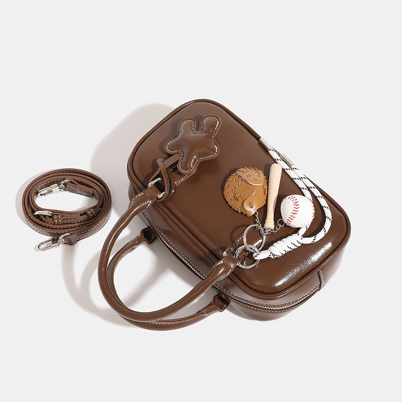 Bolso de tostado de textura avanzada bolso de boliche pequeño bolso de boliche mujer otoño e invierno nicho Boston bolso de hombro único mujer