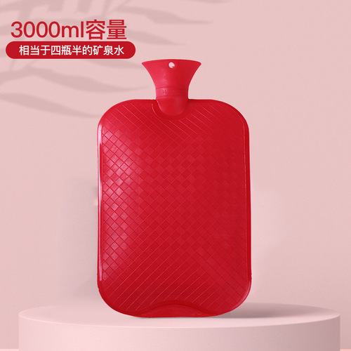 Amazon's best-selling PVC hot water bottle filled with water plus large velvet cover hot water bottle universal thickened striped hand warmer