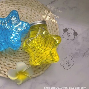New Milk Tea Cup Disposable Pet Transparent Beverage Bottle with Lid Plastic Bottle Popular Star Cup Takeaway