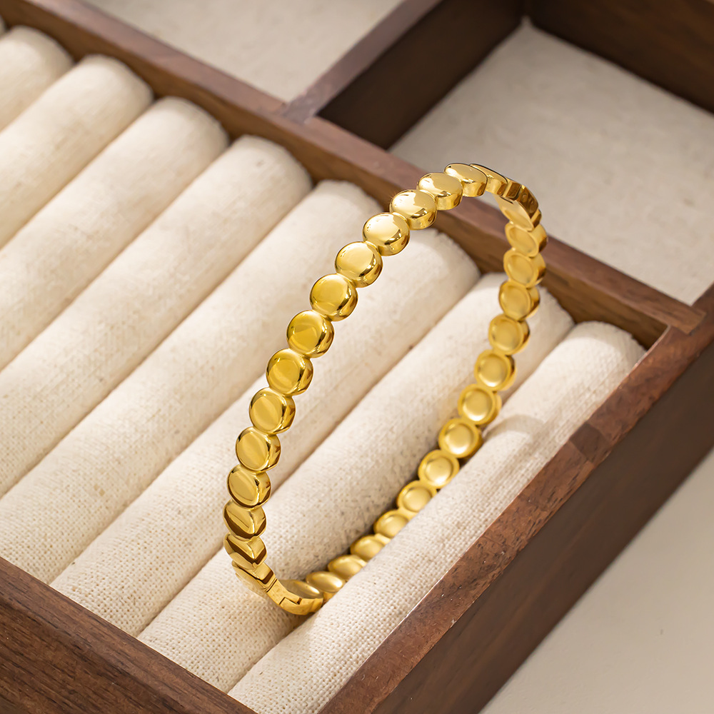 Titanium Steel Bamboo Style Bangle Micro Inlaid Simple Luxury Bracelet_voghion.com