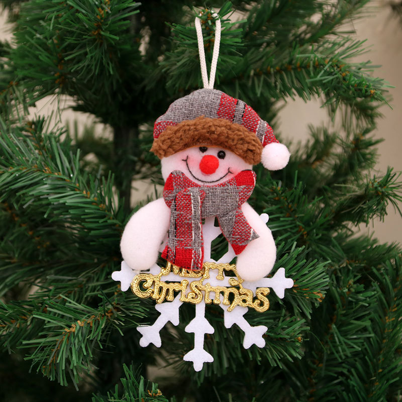 Decoraciones de Navidad anciano muñeco de nieve ciervo regalos de Navidad pequeño colgante muñeca de peluche colgante de árbol de Navidad suministros