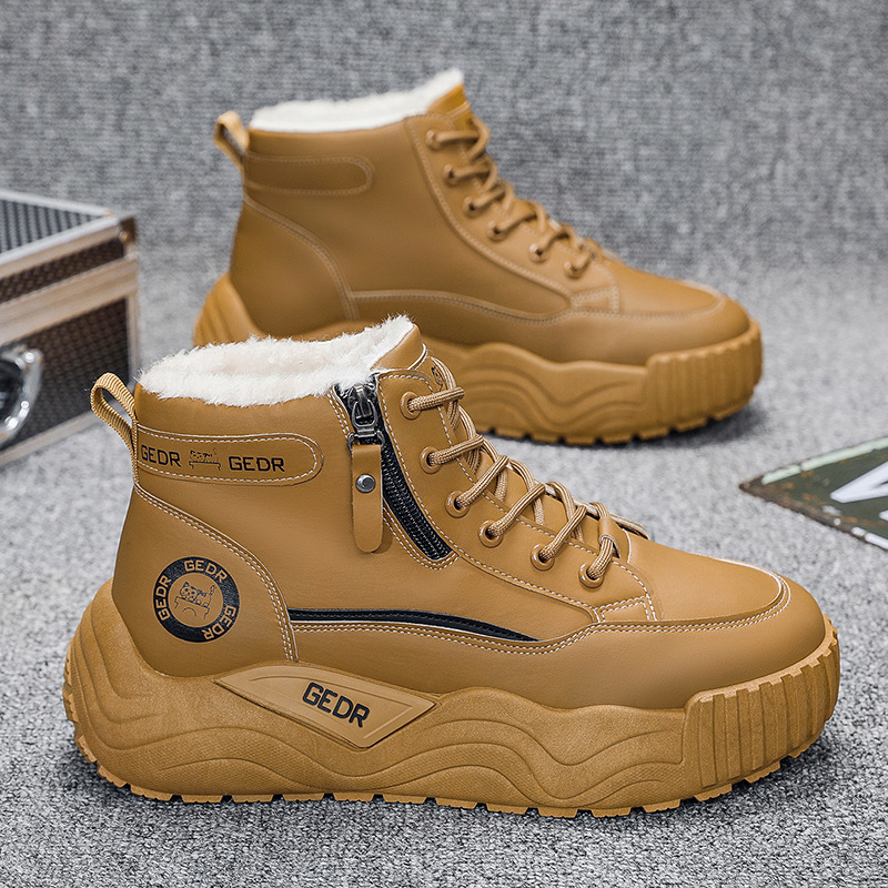 2025 nuevo invierno de terciopelo calentamiento botas de nieve para hombres zapatos de algodón al aire libre de nieve para hombres zapatos de algodón del noreste