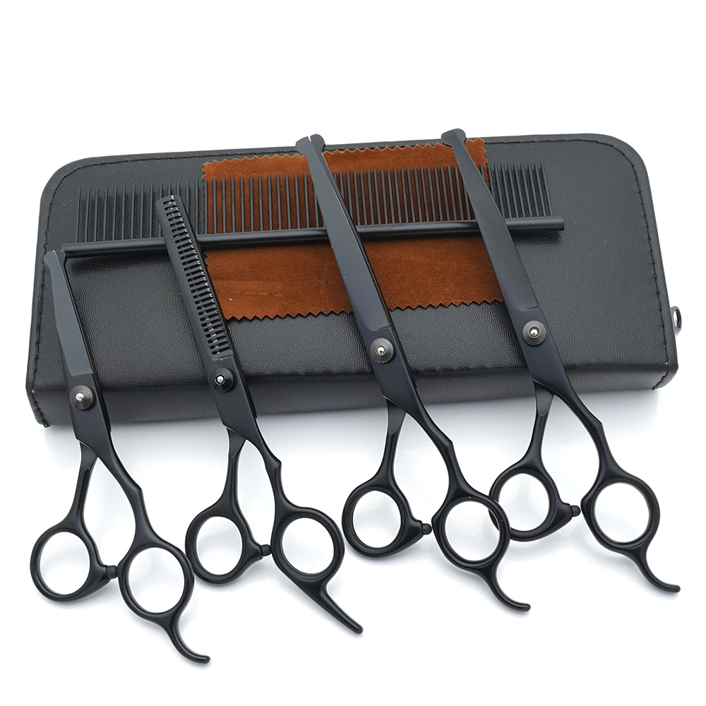 Tijeras de cuidado de mascotas al por mayor de fábrica, tijeras planas de corte de pelo de perro, tijeras de dientes finas, tijeras de colores, herramientas de corte de pelo de gato