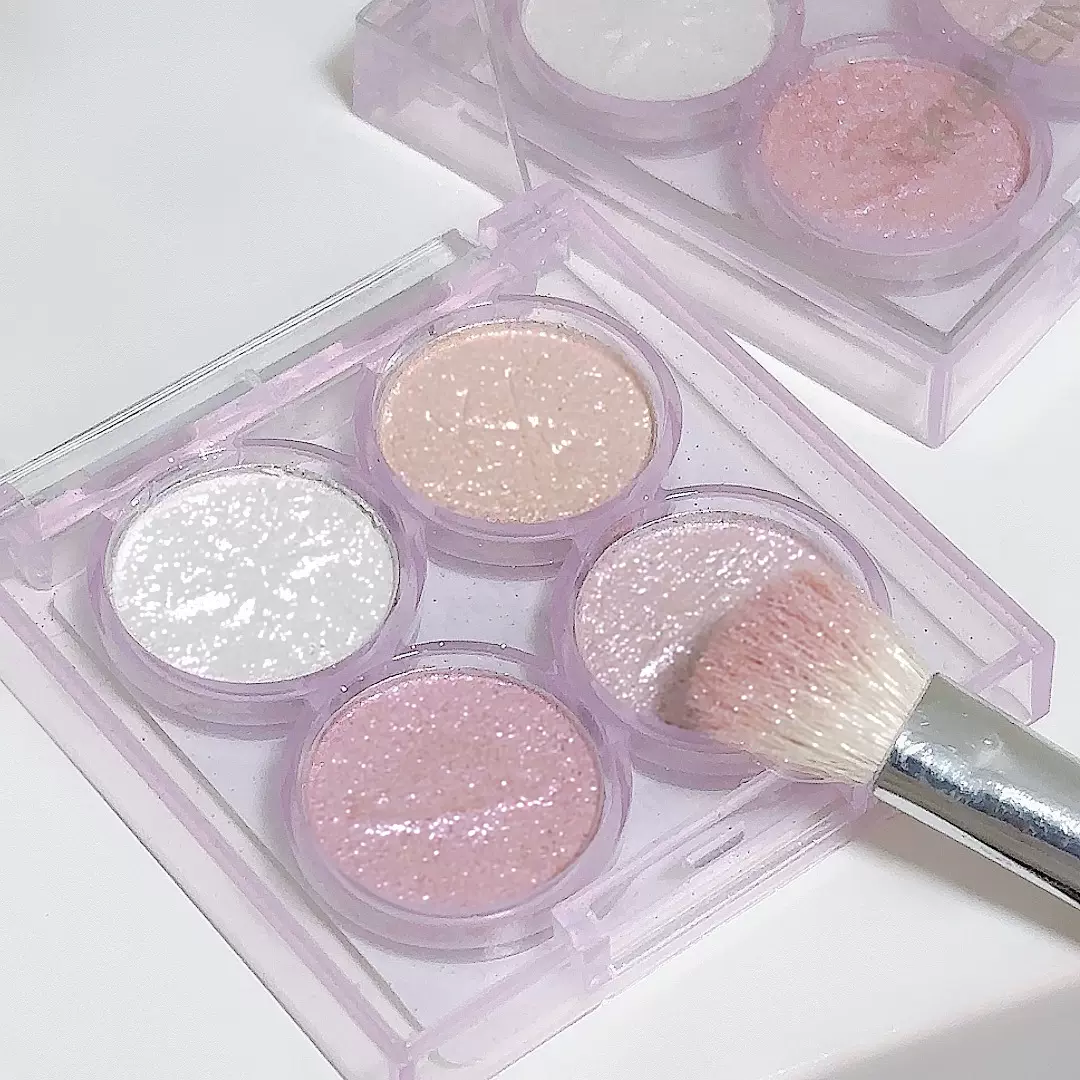 卡佩尔四色眼影盘爆闪星空碎钻日常大地珠光细闪跨境化妆品眼影