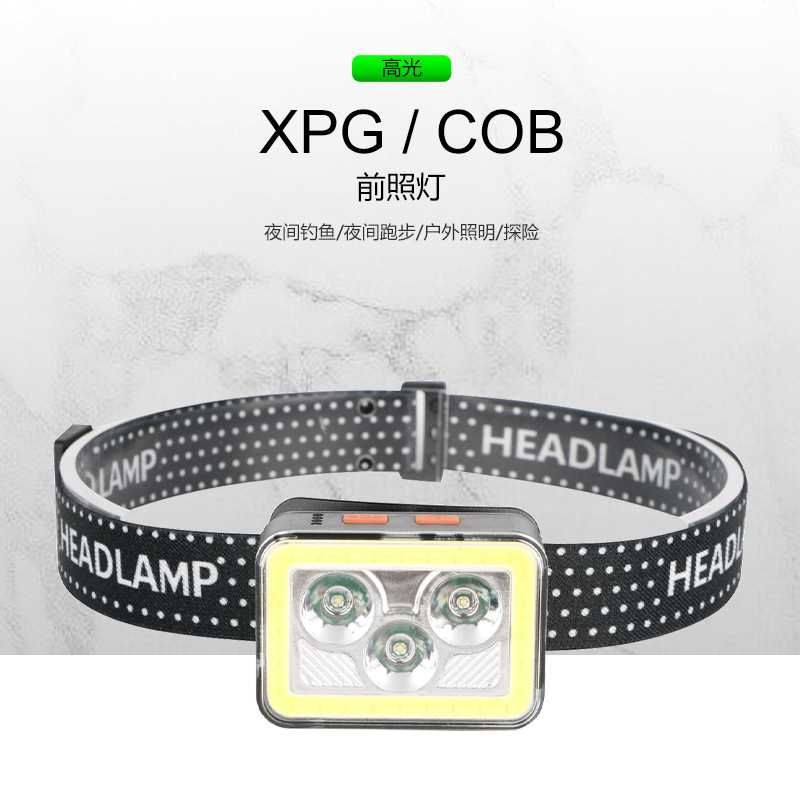 Cross border USB charge Headlight glare XPG outdoors motion Night fishing Small headlights run Fishing Lights Need to order