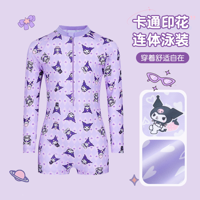 Summer Children's One-piece Boxer Swimsuit Cute Kulomi Girls' Swimsuit for Seaside Vacation Korean Style Baby Swimsuit