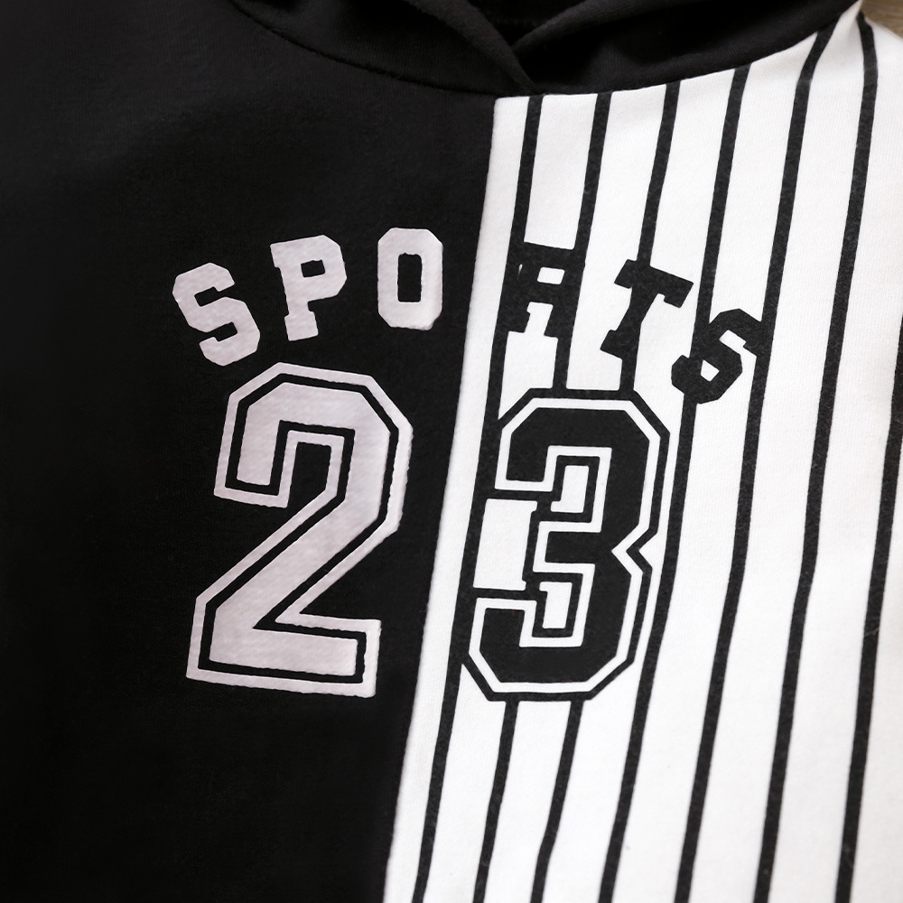 Nejprodávanější dětské oblečení s potiskem sportovních motivů pro batolata, límec s barevnými bloky, chlapecké a módní dvoudílné sady pro chlapce_voghion.com