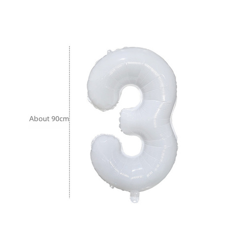 Douyin aluminum foil balloon 40-inch American version milky white digital balloon birthday party layout floating aluminum film balloon