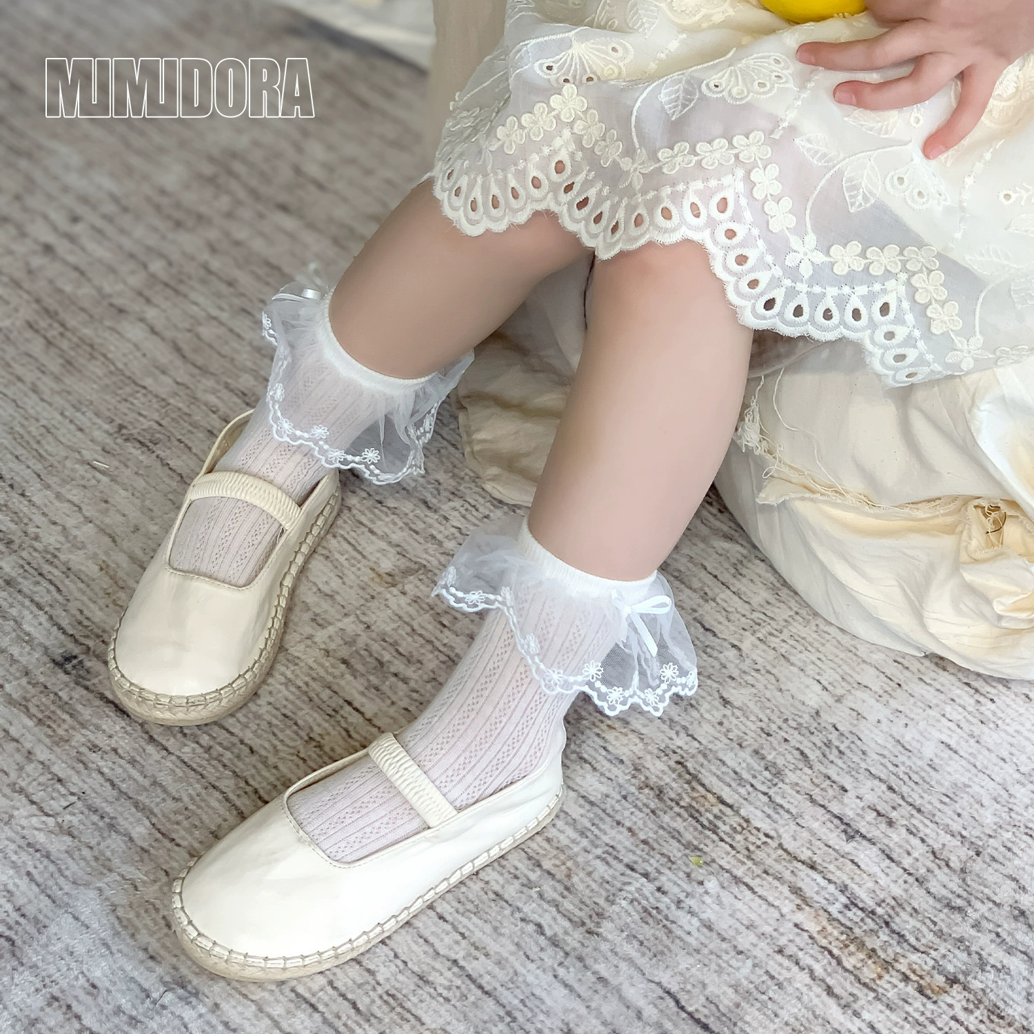 Lace children's summer thin knee socks, lace dress, mid-length, for teenagers