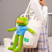 创意悲伤青蛙单价包ins风跨境新品sad frog悲伤青蛙大容量帆布包