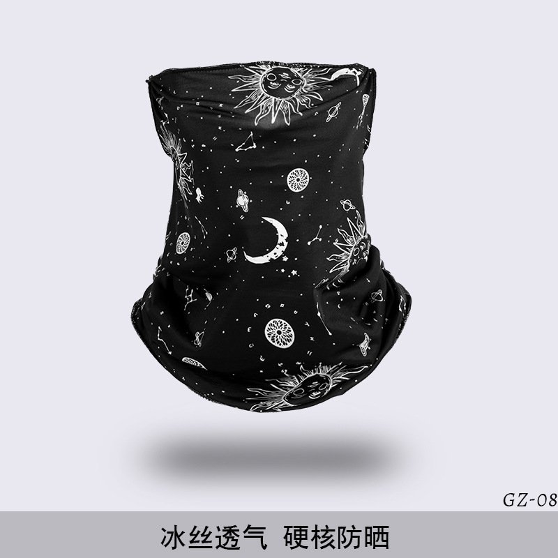 Cuello de orejas de alambre de oro para mujeres primavera y verano universal protector solar cuello de cuello multifuncional velo de cuello de cubierta de cabeza de seda pequeña bufalla