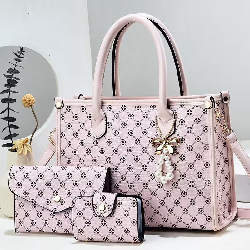 Women's Backpack Backpack Flower, Argyle Pattern All Seasons Season Women's Gender Women's PU Flower Argyle Elegant Basic Sewing Thread Square Zipper Bag Sets