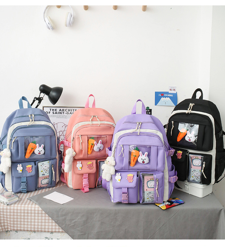 Fashion Doll Pendent Decoration Four-piece Large-capacity Backpack display picture 13