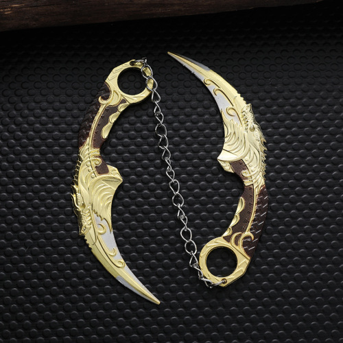 The Dark Moon Double Thorn alloy toy machete weapon model around the life and death sniper game is not edged