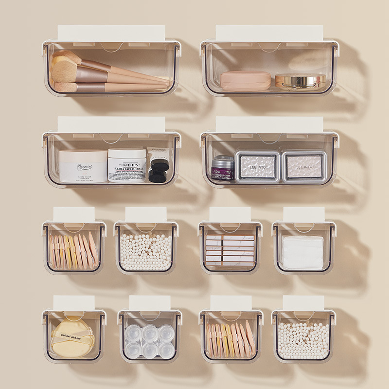 Mirror Cabinet Drawer-Style Storage Box under the Table, Bathroom Cosmetics Organizer, Cotton Pad and Makeup Remover Pad Storage Solution
