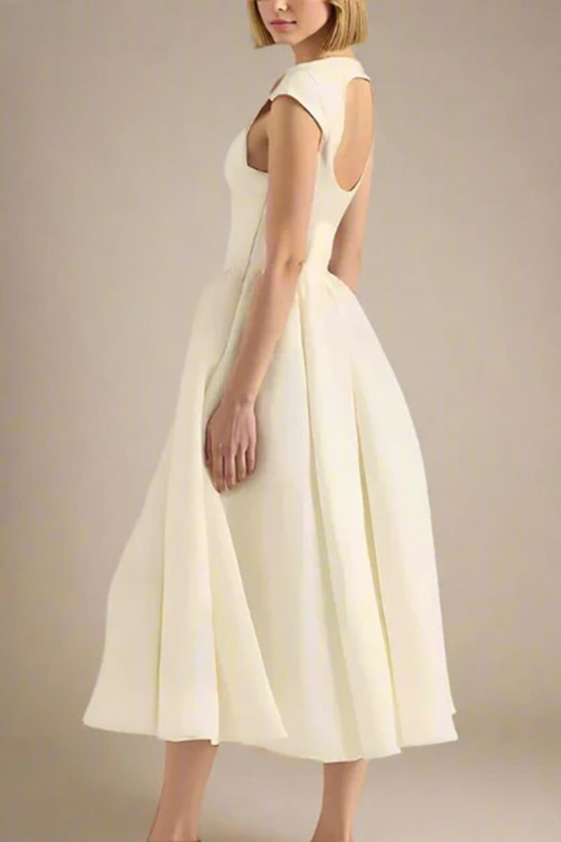 Women's Sleeveless Dress European American Style Spring Fashion Pure Sexy Temperament with Waist Cinching Backless Design for Summer_ecoleips.com