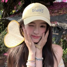 凉芳新款春夏新款条纹蝴蝶结飘带鸭舌帽子女遮阳甜酷棒球帽显脸小