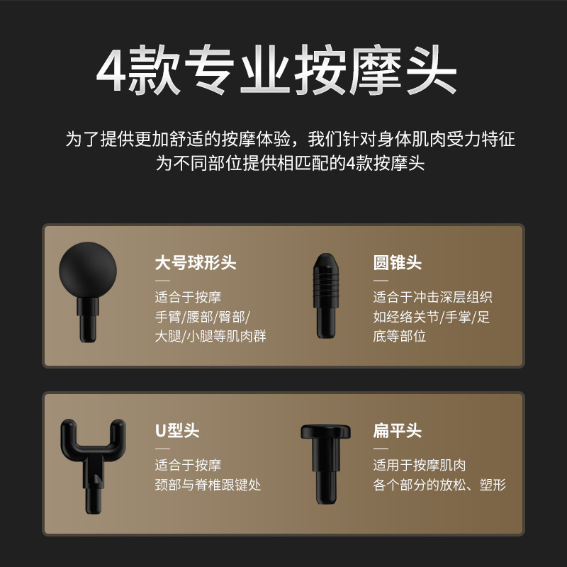 双頭筋膜銃USB充電ボタンタイプ電動筋肉リラックス携帯フィットネスマッサージ銃クロスボーダー新製品821|undefined