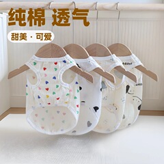 夏の通気性のある毛落ち防止猫服小型犬の子犬の子犬の服綿の綿の柔らかいペットの服