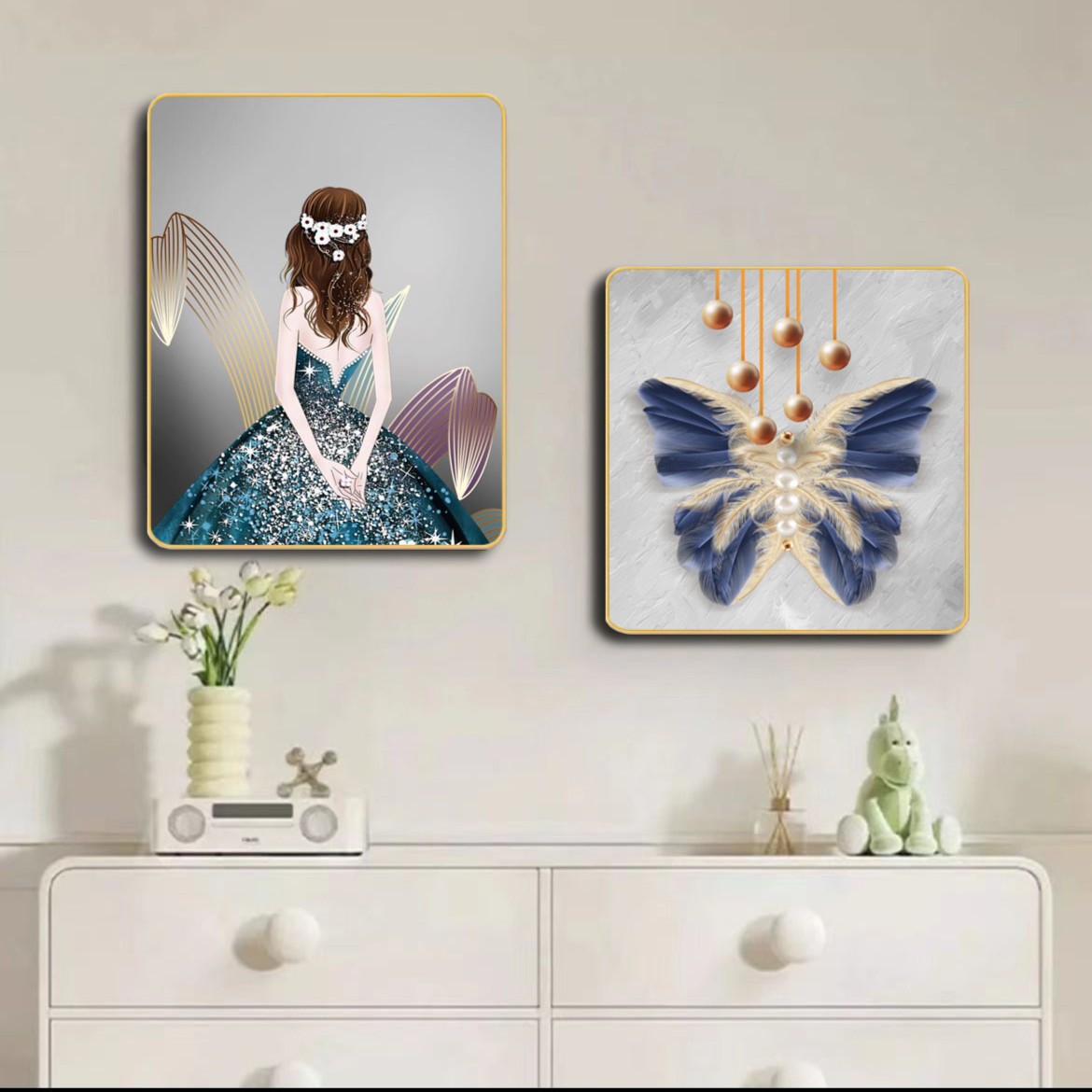 Fashionable Beauty Crystal Porcelain Decorative Painting Living Room Dining Room Bedroom Entrance Background Hanging Painting Restaurant Decorative Painting Bedroom Hanging Painting