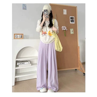 升级不缩水欧若风肌理感山本裤女春夏高腰垂感显瘦百搭休闲裤女