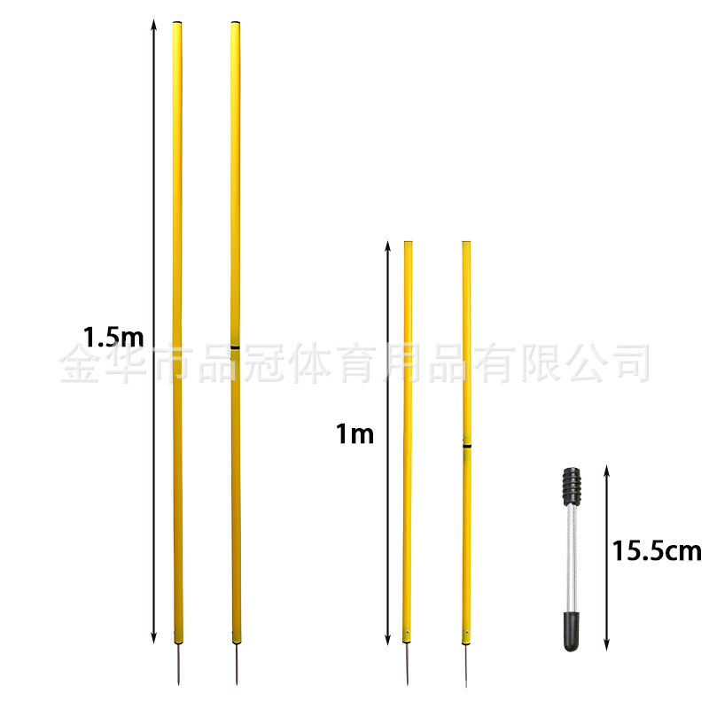 Poste de señalización para entrenamiento de fútbol – barra de tierra de 1.5 m, bandera, obstáculo, advertencia