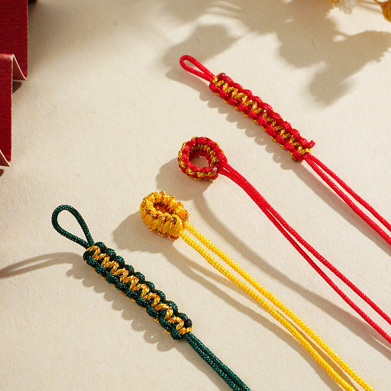 Hand-Woven Nylon Gold Thread Flat Knot Fake Loop Hanging Rope DIY Bracelet Clasp Cord Pendant Accessories Materials Hand-Woven Nylon Gold Thread Flat Knot Fake Loop Hanging Rope DIY Bracelet Clasp Cord Pendant Accessories Materials