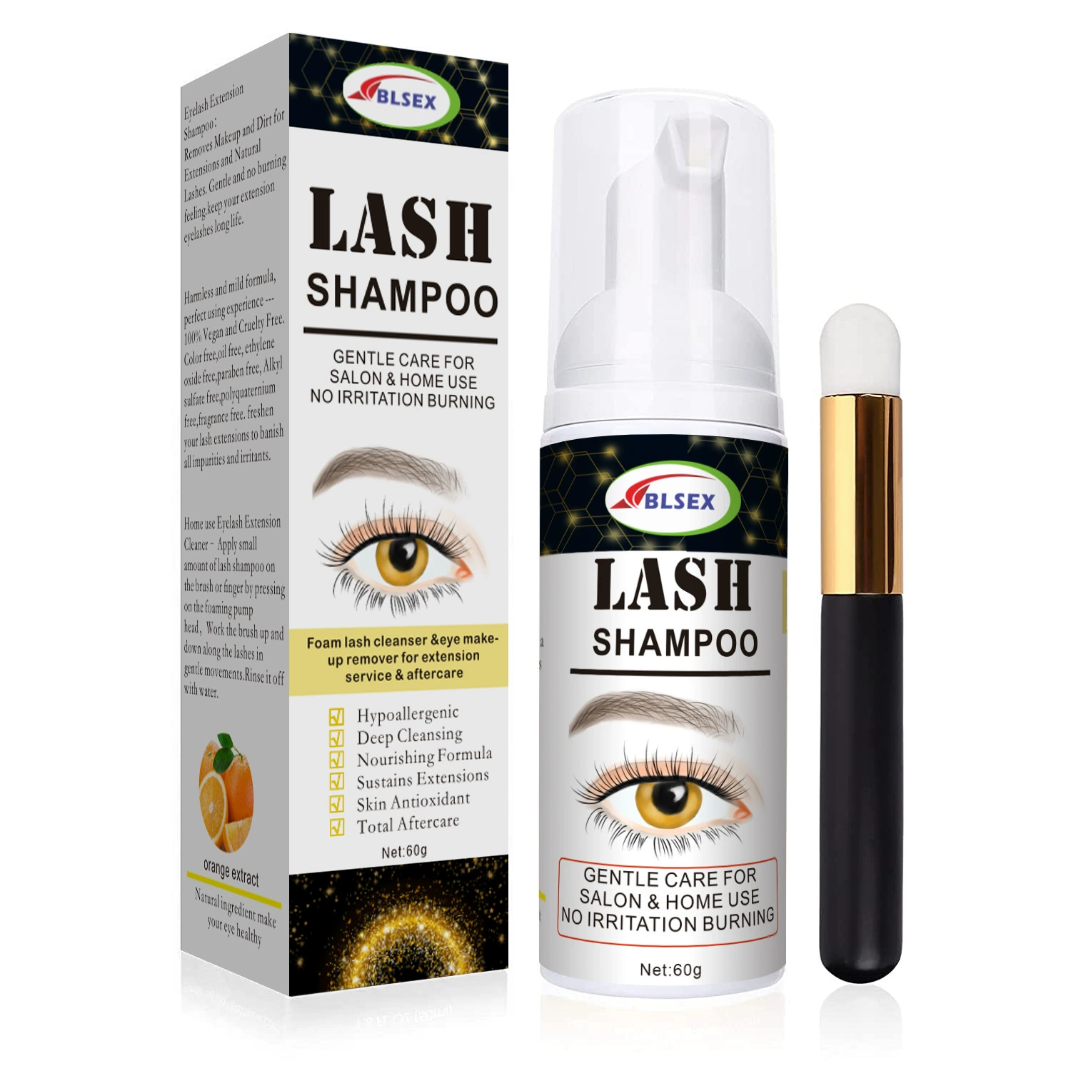 Расширение ресниц BLS Ex Eyelash, моющее средство, шампунь, пена, мягкое средство для очистки ресниц