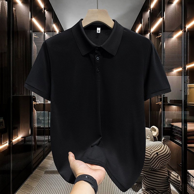 Chemise d'été pour homme, col, manches courtes, coupe ample, couleur unie tendance, style américain décontracté, grandes tailles disponibles._voghion.com