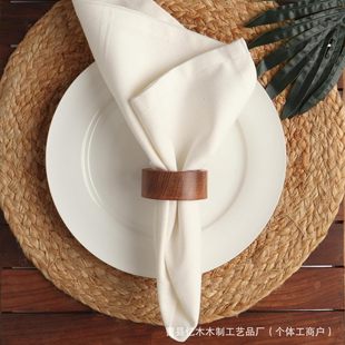 Wooden Napkin Ring Wedding Table Layout Hotel B&B Table Napkin Buckle Party Decoration Napkin Ring