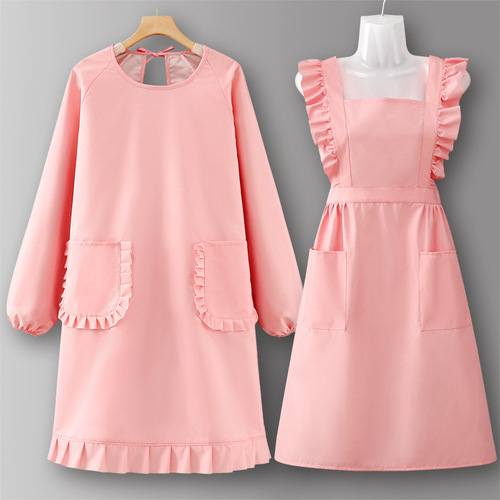 Women's Long-Sleeve Apron: Waterproof & Oil-Proof Kitchen & Home Cooking Wear—2025 Dining Industry-Grade Work Uniform