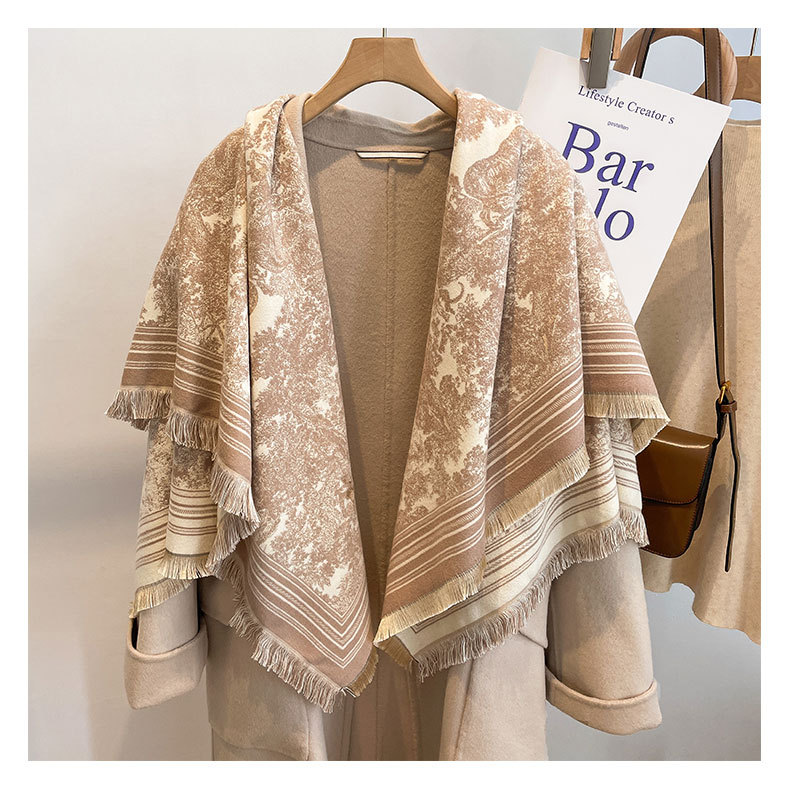 2023 Autumn and Winter New Style Cashmere Thickened Square Air Conditioned Shawl Tassel Warm Scarf for Women_voghion.com