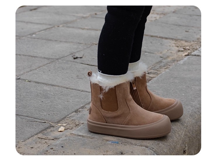 Children's Boots 2025 New Winter Big Snow Cotton Girls' Baby Fleece-Lined Kids' Shoes_voghion.com